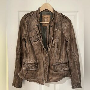 Free People Brown Leather Jacket